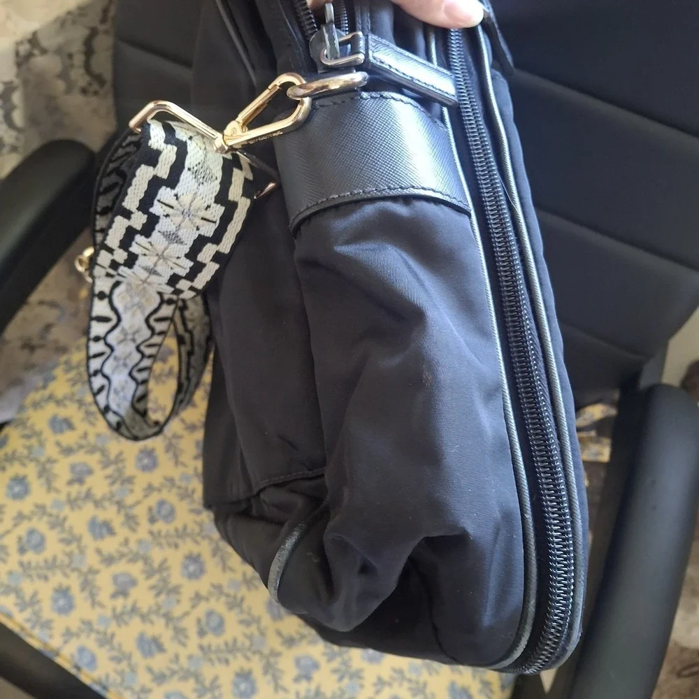 Vintage Prada Black Nylon Unisex Laptop Messenger Briefcase Bag *Read*